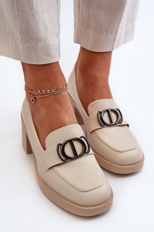 Women's High Heel Shoes with Beige Decoration Nedarea Women's High Heel Shoes with Beige Decoration Nedarea