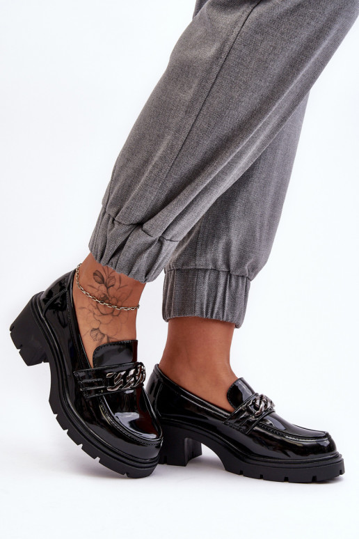 Women's Glossy Low Heel Shoes Black Blimma Women's Glossy Low Heel Shoes Black Blimma