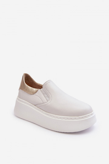 Women's Leather Platform Sport Shoes White Lemar Manish 2