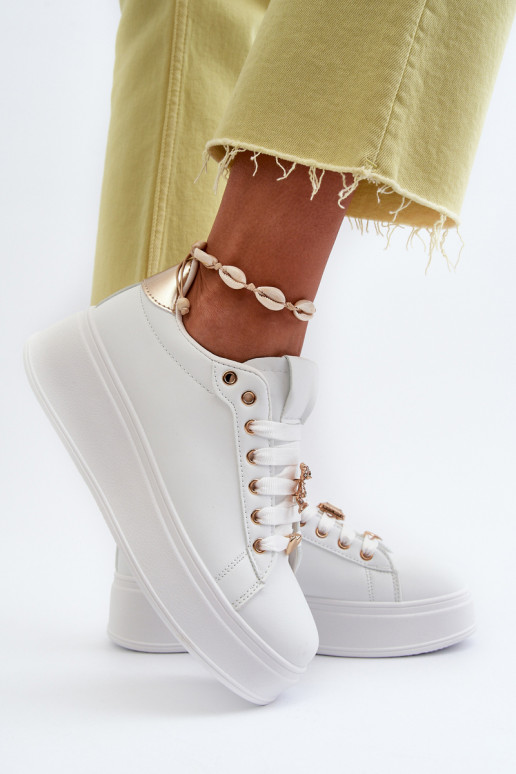 Women's platform sneakers with white embellishments Herbisa Women's platform sneakers with white embellishments Herbisa