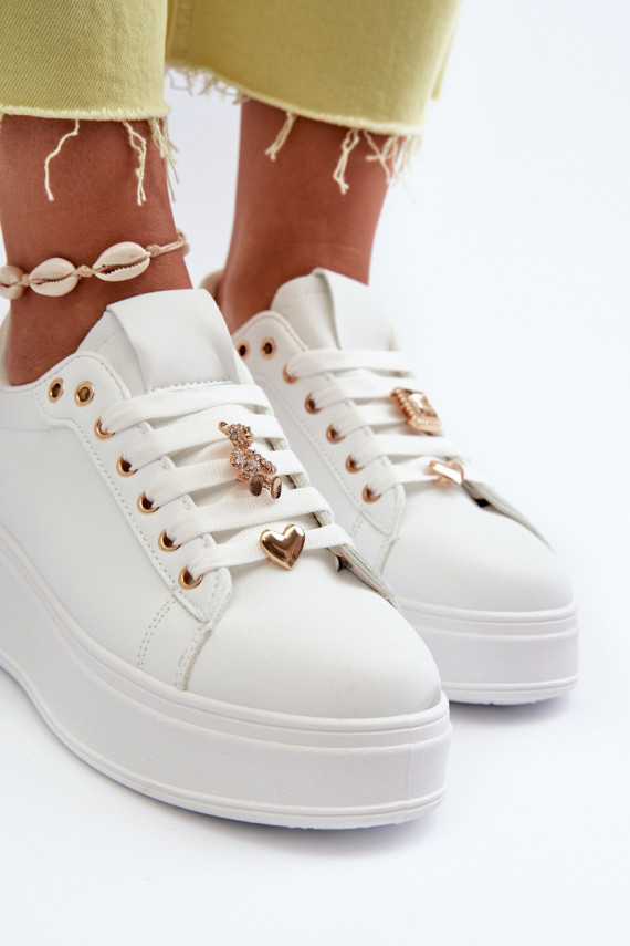 Women's platform sneakers with white embellishments Herbisa