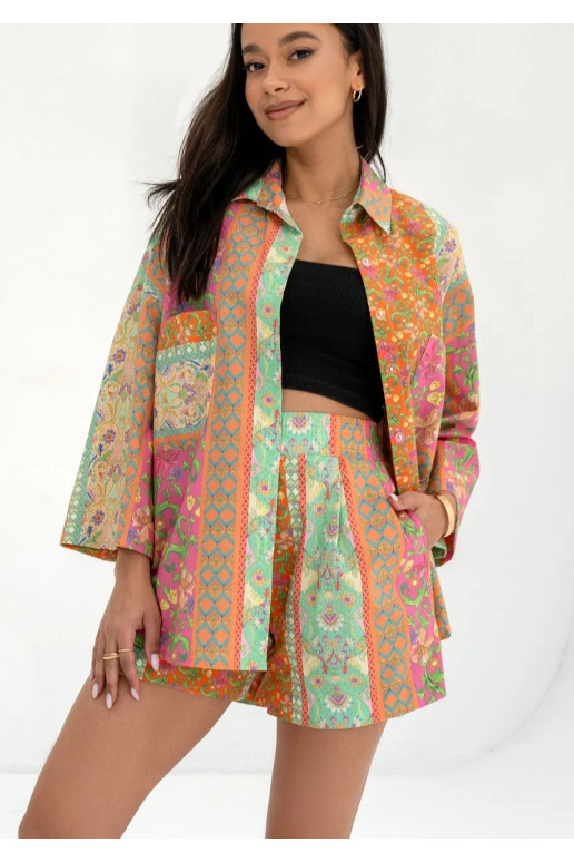 Suri - Pink floral boho oversize shirt