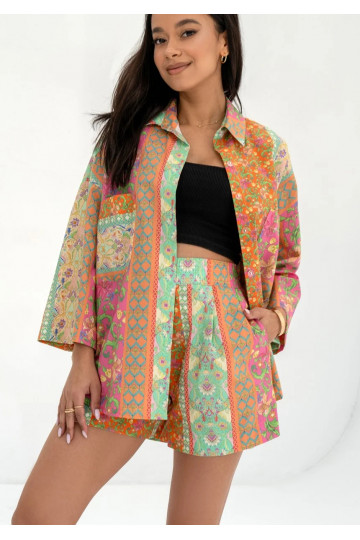 Filo - Pink floral boho shorts