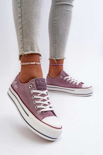 Women's sneakers on a thick sole Lee Cooper purple