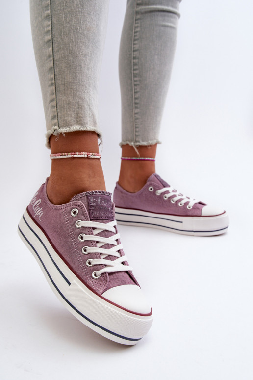 Women's sneakers on a thick sole Lee Cooper purple