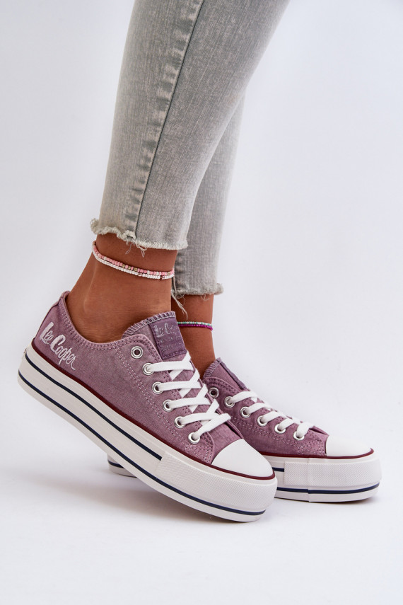 Women's sneakers on a thick sole Lee Cooper purple