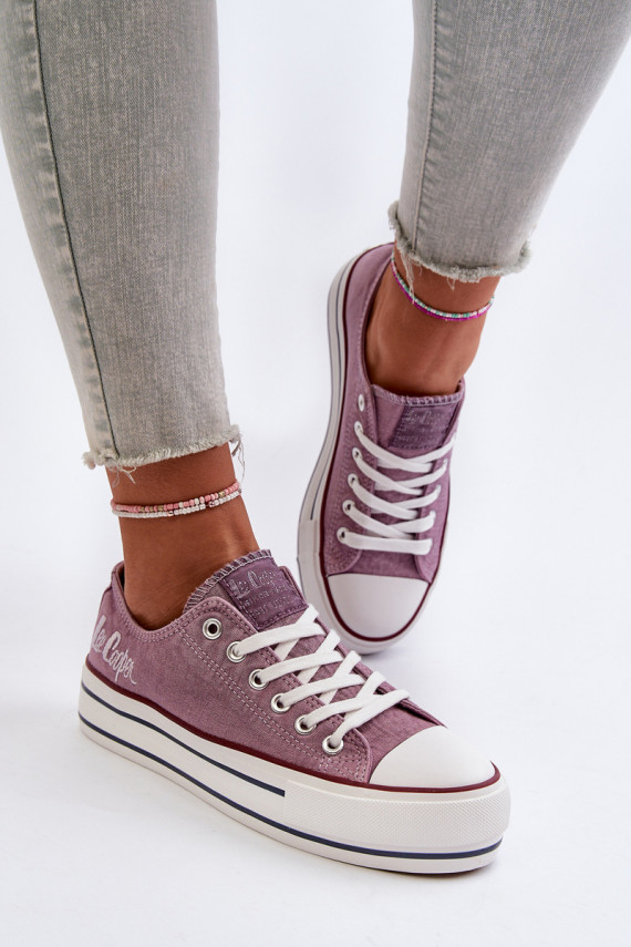 Women's sneakers on a thick sole Lee Cooper purple