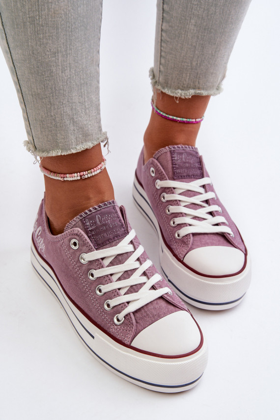 Women's sneakers on a thick sole Lee Cooper purple