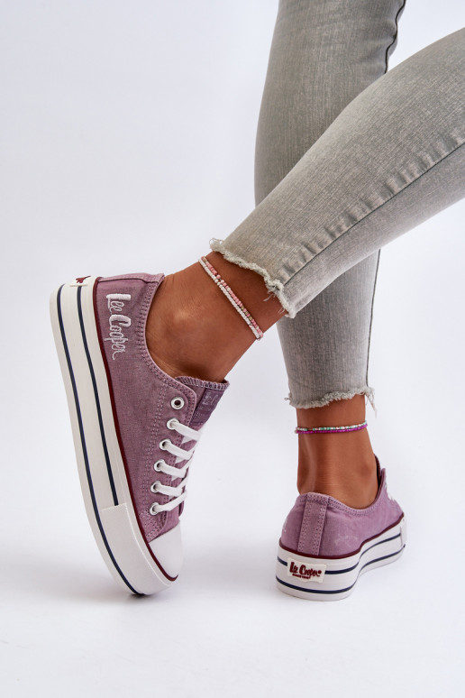 Women's sneakers on a thick sole Lee Cooper purple