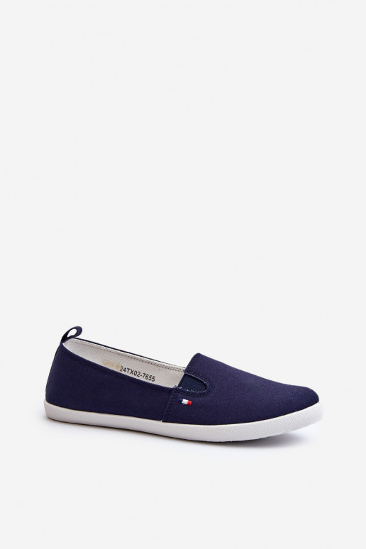 Women's Navy Slip-On Canvas Sneakers Adrancia Women's Navy Slip-On Canvas Sneakers Adrancia
