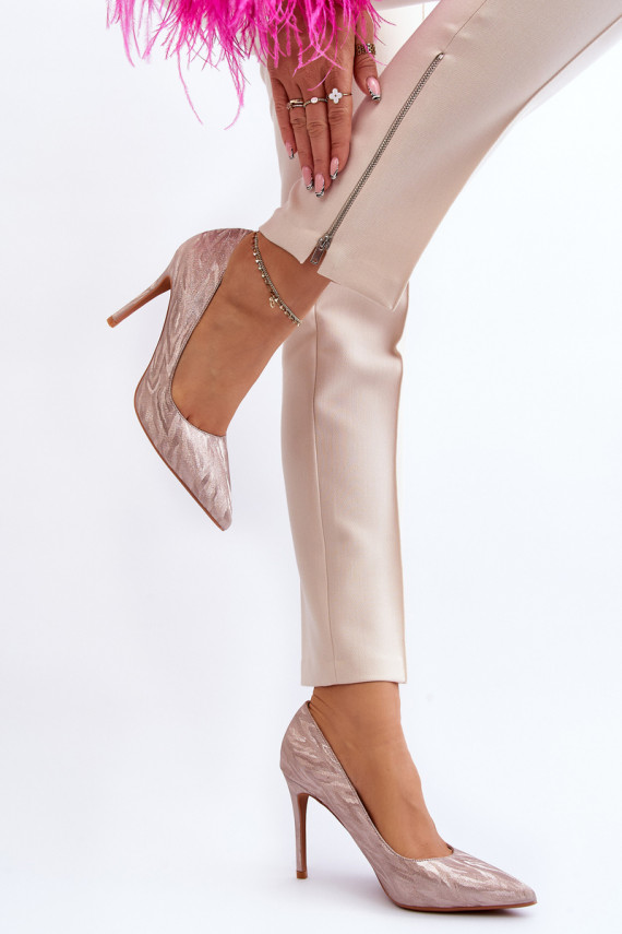 Glittery Embellished Pumps Champagne Klonisa