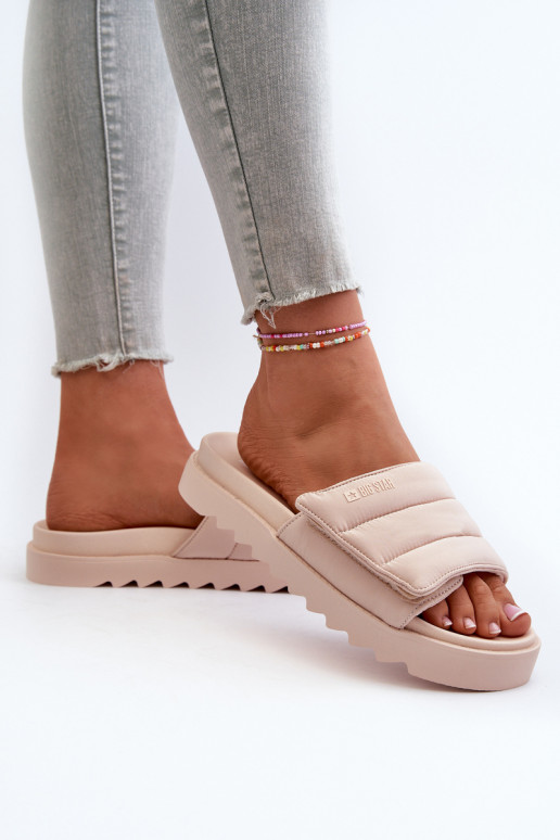 Women's Platform Flip Flops Big Star Beige