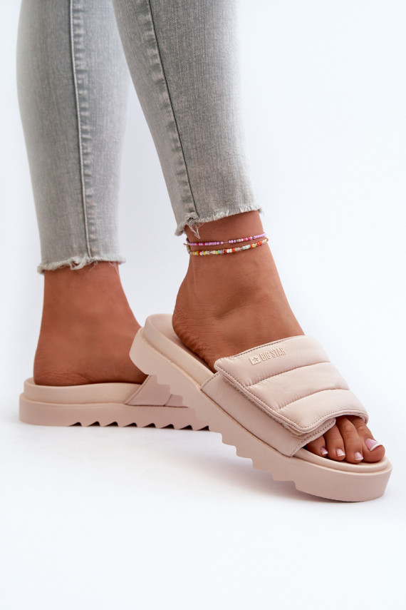 Women's Platform Flip Flops Big Star Beige