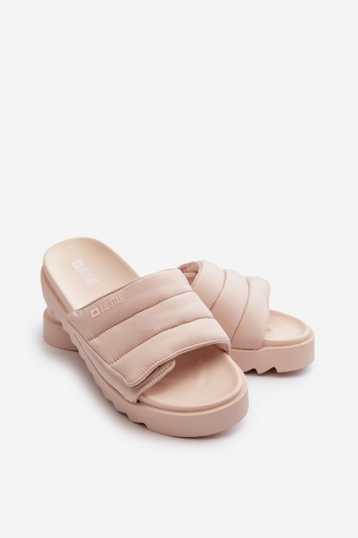 Women's Platform Flip Flops Big Star NN274773 Beige