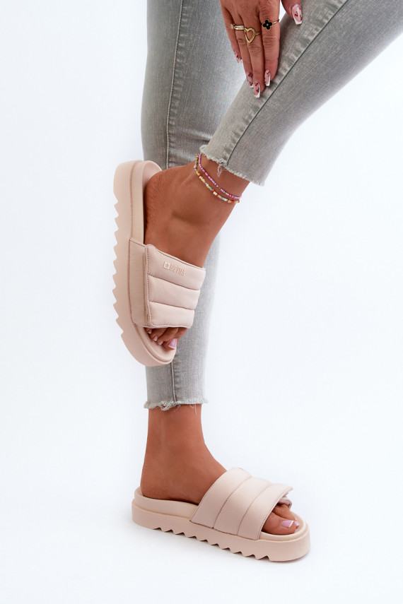 Women's Platform Flip Flops Big Star Beige