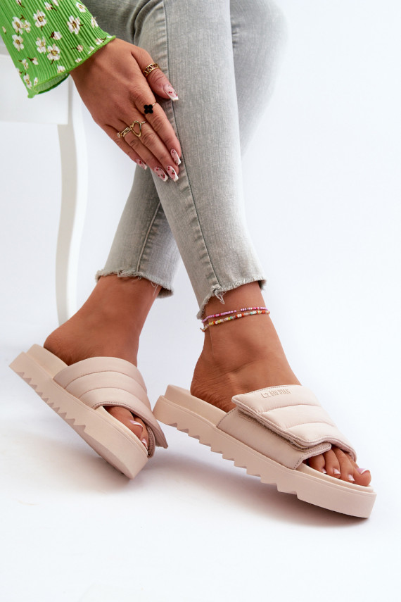 Women's Platform Flip Flops Big Star Beige
