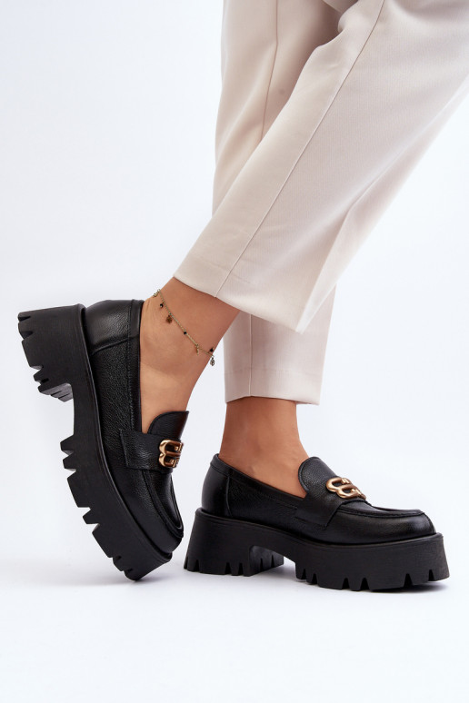 Zazoo 20164 Women's Genuine Leather Loafers Black Zazoo 20164 Women's Genuine Leather Loafers Black