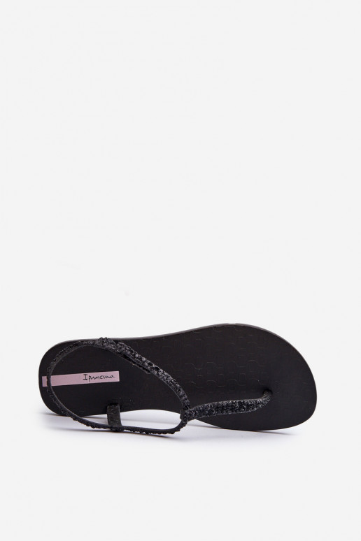 Women's Glitter Flip-flop Sandals 26914 Ipanema Class Brilha Fem Black