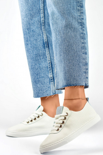 White openwork sneakers...