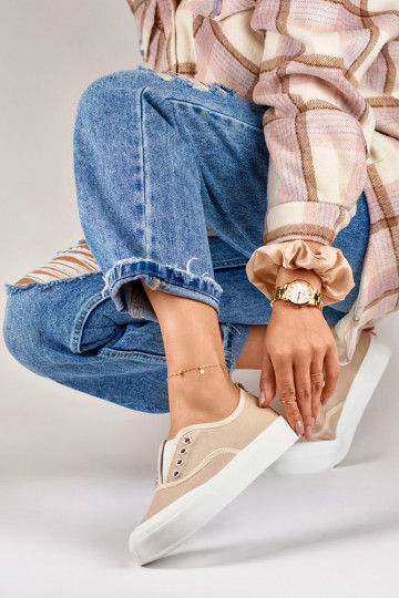 Beige women's sneakers