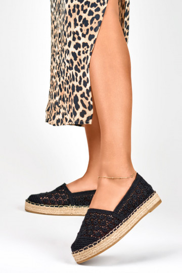 Women's black espadrilles 2
