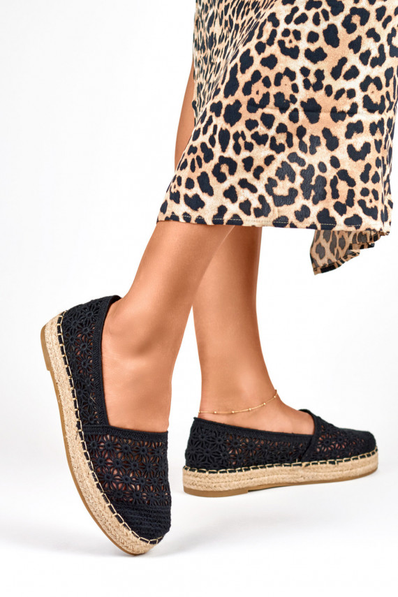 Women's black espadrilles
