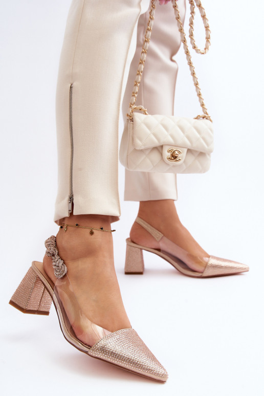 Elegant Pointed-Toe Pumps D&A MR91292-1 Champagne Elegant Pointed-Toe Pumps D&A MR91292-1 Champagne