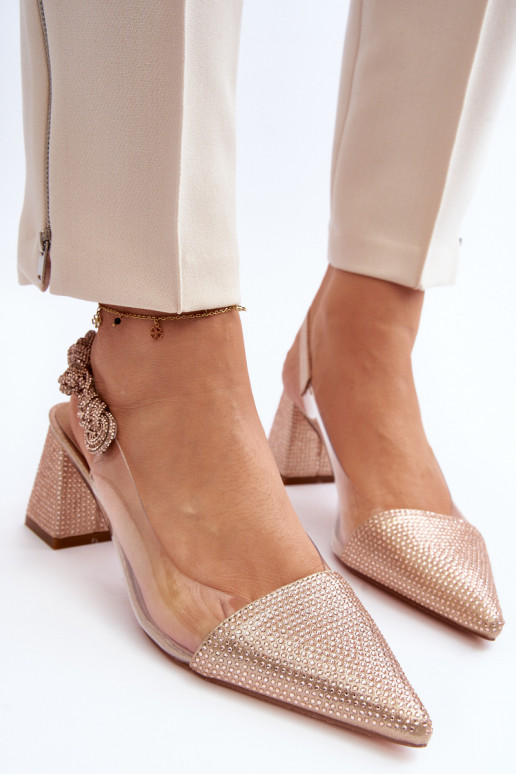 Elegant Pointed-Toe Pumps D&A MR91292-1 Champagne Elegant Pointed-Toe Pumps D&A MR91292-1 Champagne