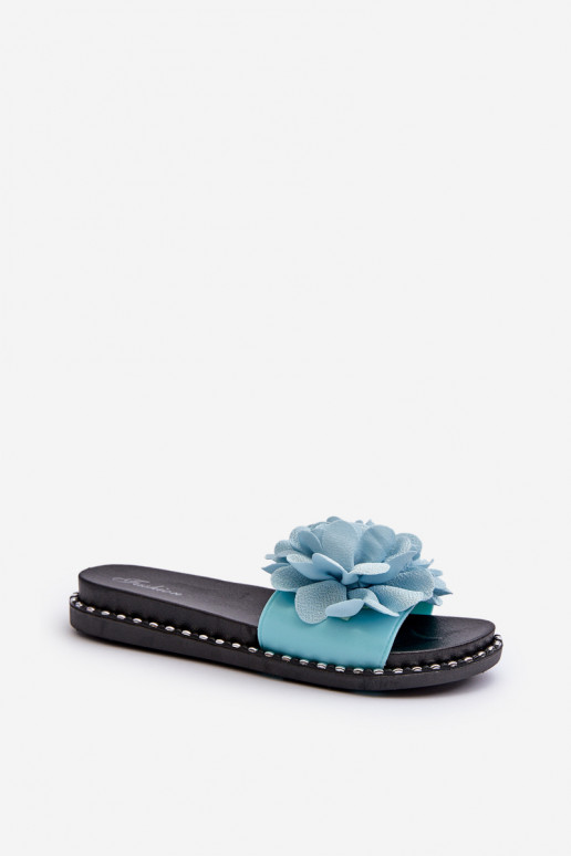 Women's Sandals Decorated with Flowers Black Cellanen Women's Sandals Decorated with Flowers Black Cellanen