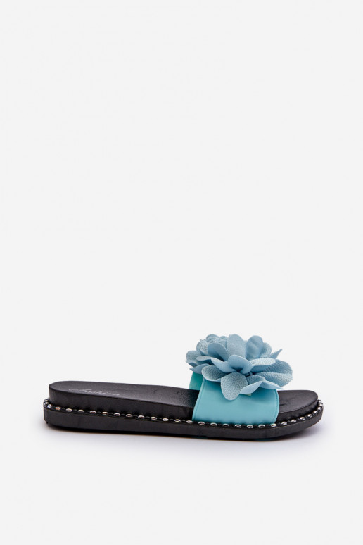 Women's Sandals Decorated with Flowers Black Cellanen Women's Sandals Decorated with Flowers Black Cellanen