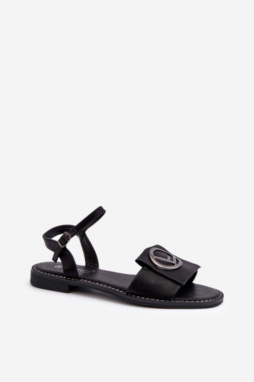 Women's Sandals with Decoration S.Barski Black