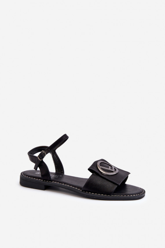 Women's Sandals with Decoration S.Barski Black