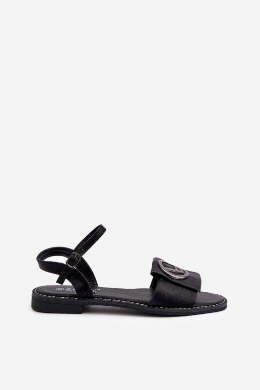 Women's Sandals with Decoration S.Barski Black