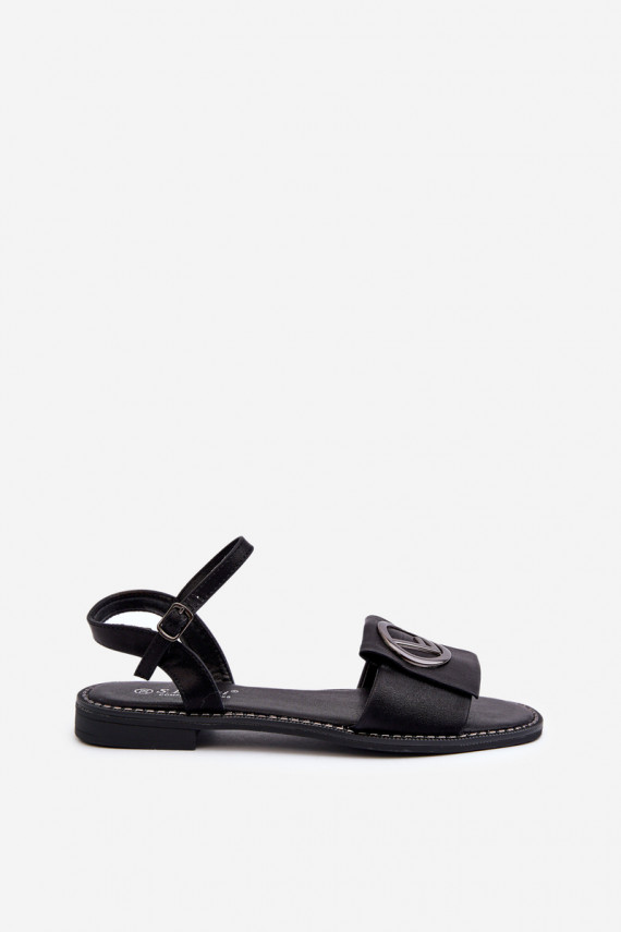 Women's Sandals with Decoration S.Barski Black