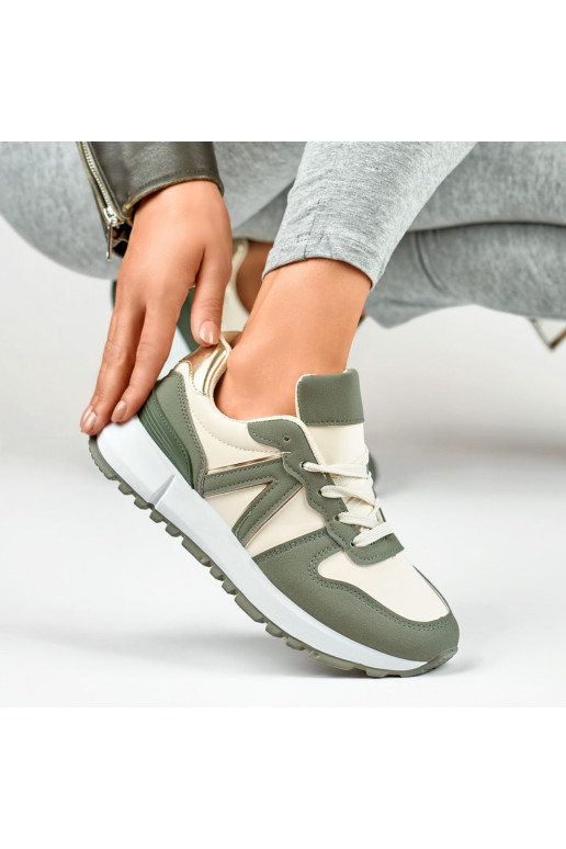 Women's sneakers in green and beige... Women's sneakers in green and beige...