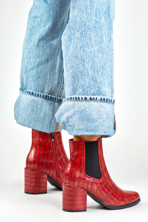Red eco leather shoes Blaise