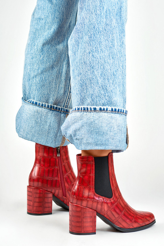 Red eco leather shoes Blaise