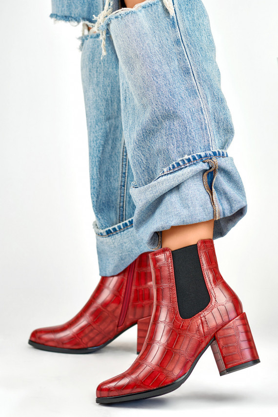 Red eco leather shoes Blaise