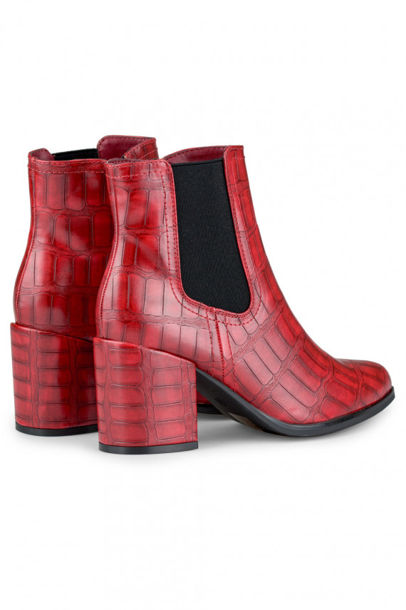 Red eco leather shoes Blaise