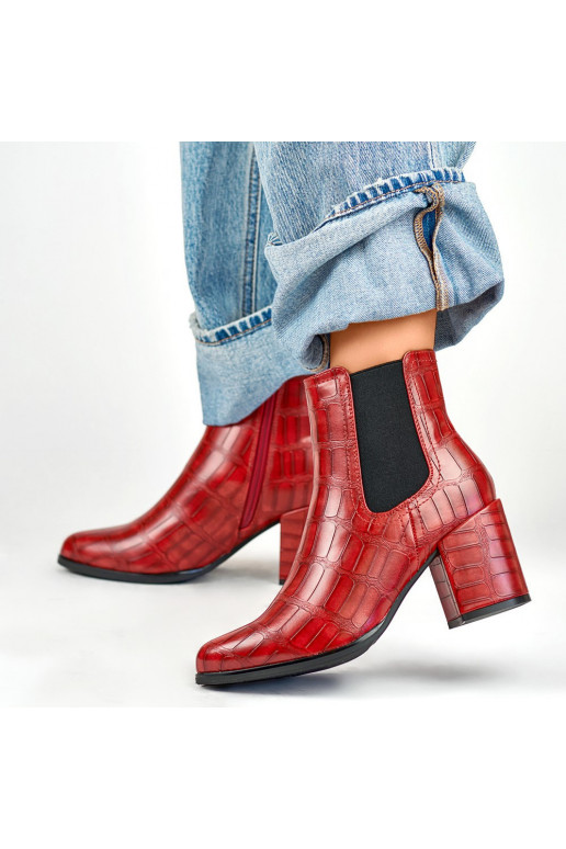 Red eco leather shoes Blaise