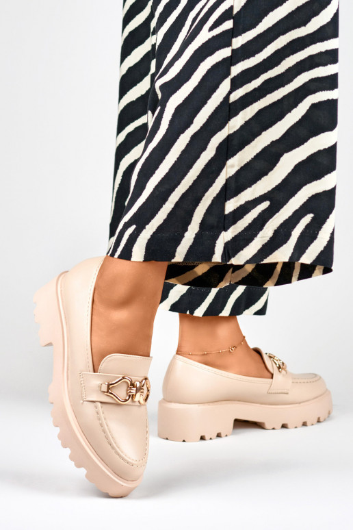 Sand-colored women's sandals made of eco-leather