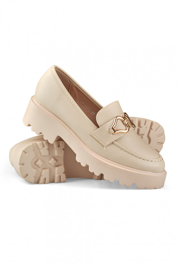 Sand-colored women's sandals made of eco-leather