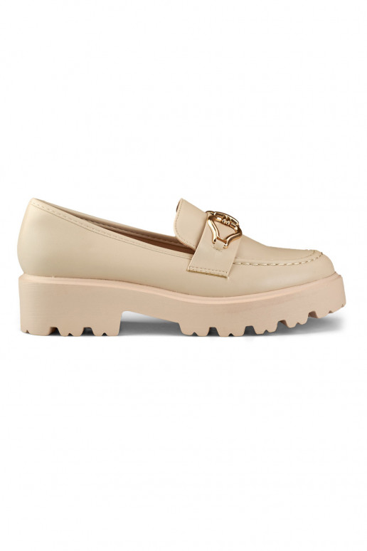 Sand-colored women's sandals made of eco-leather