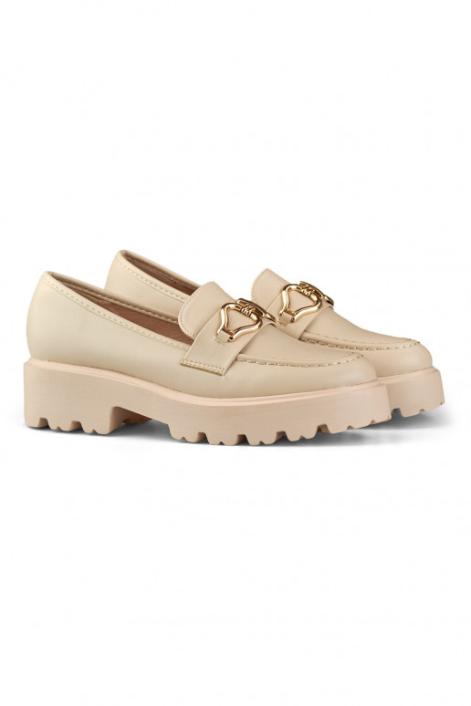 Sand-colored women's sandals made of eco-leather