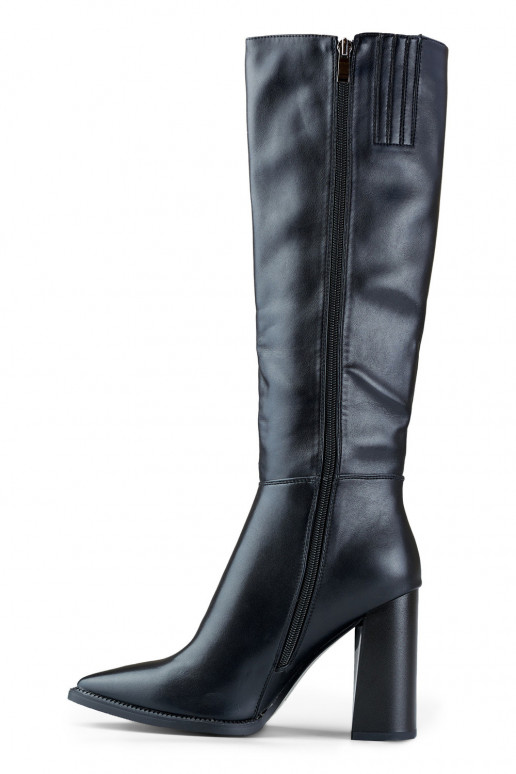 Women's black eco leather high heels