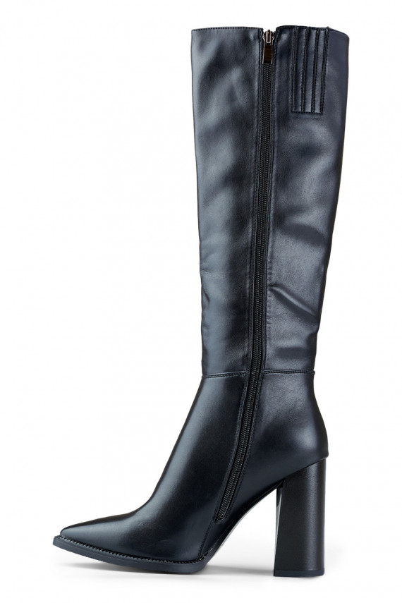 Women's black eco leather high heels