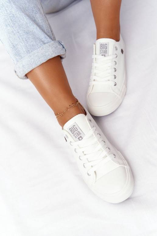 Women's Leather Sneakers Big Star White V274869 Women's Leather Sneakers Big Star White V274869