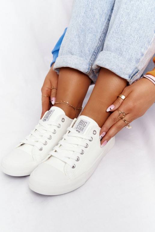 Women's Leather Sneakers Big Star White V274869 Women's Leather Sneakers Big Star White V274869