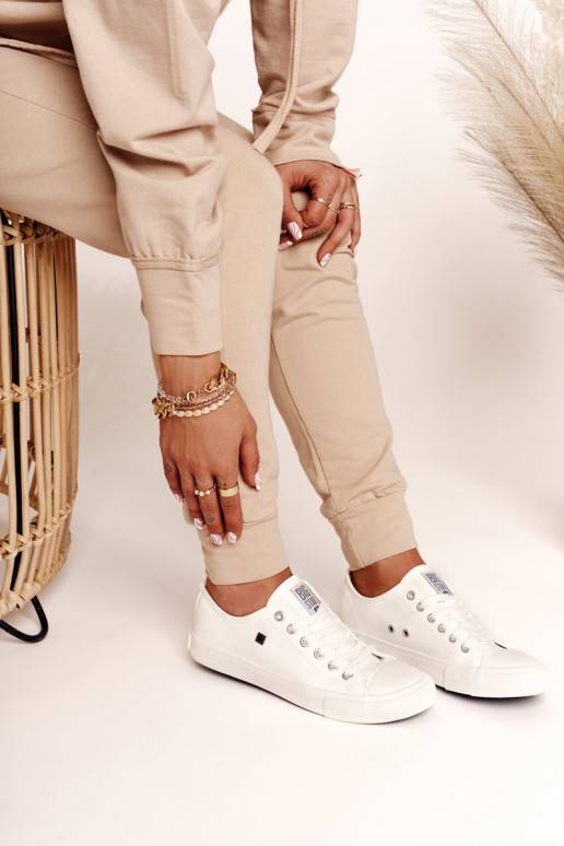 Women's Leather Sneakers Big Star White V274869 Women's Leather Sneakers Big Star White V274869