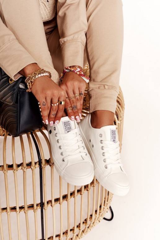 Women's Leather Sneakers Big Star White V274869 Women's Leather Sneakers Big Star White V274869